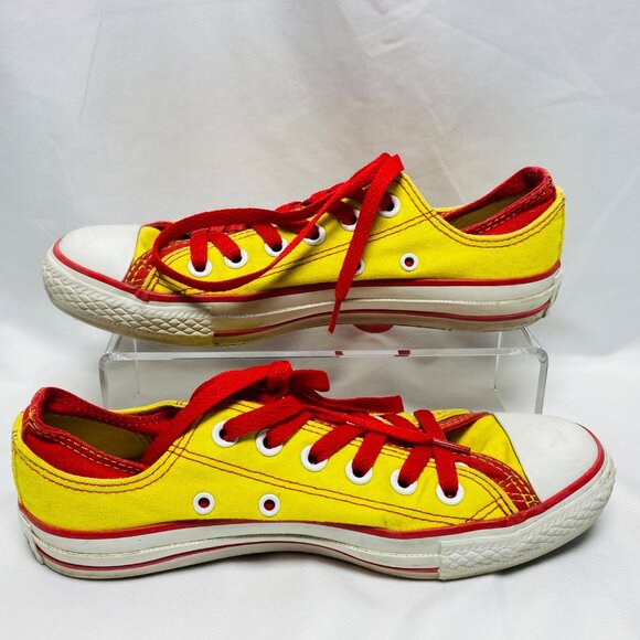 Converse All Star Yellow Red Canvas Low-Top Sneakers Sz Men 5 Women 7 Kamiakin - Picture 3 of 14
